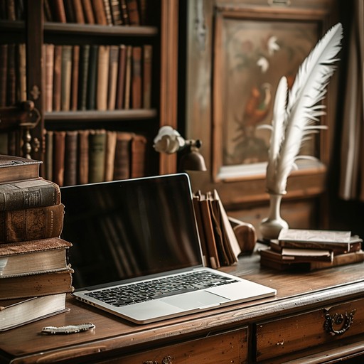 Decorative wallcovering in a library-inspired interior